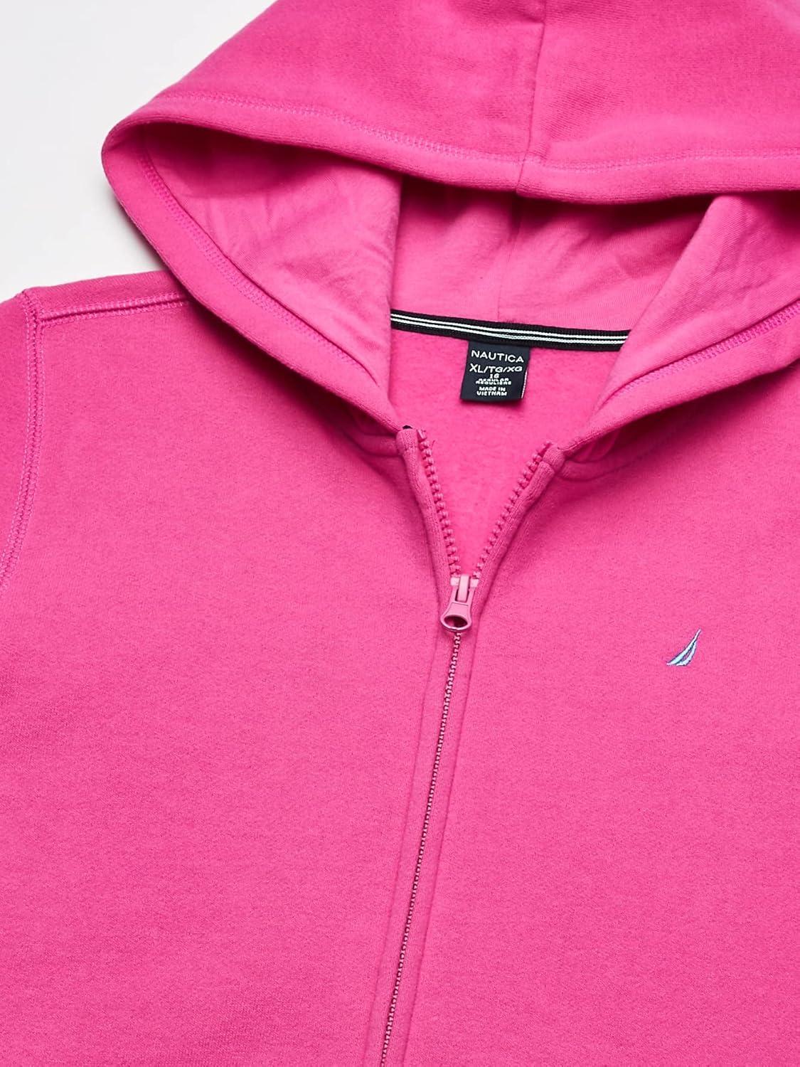 imageNautica girls Fleece Fullzip Hoodie SweatshirtRose