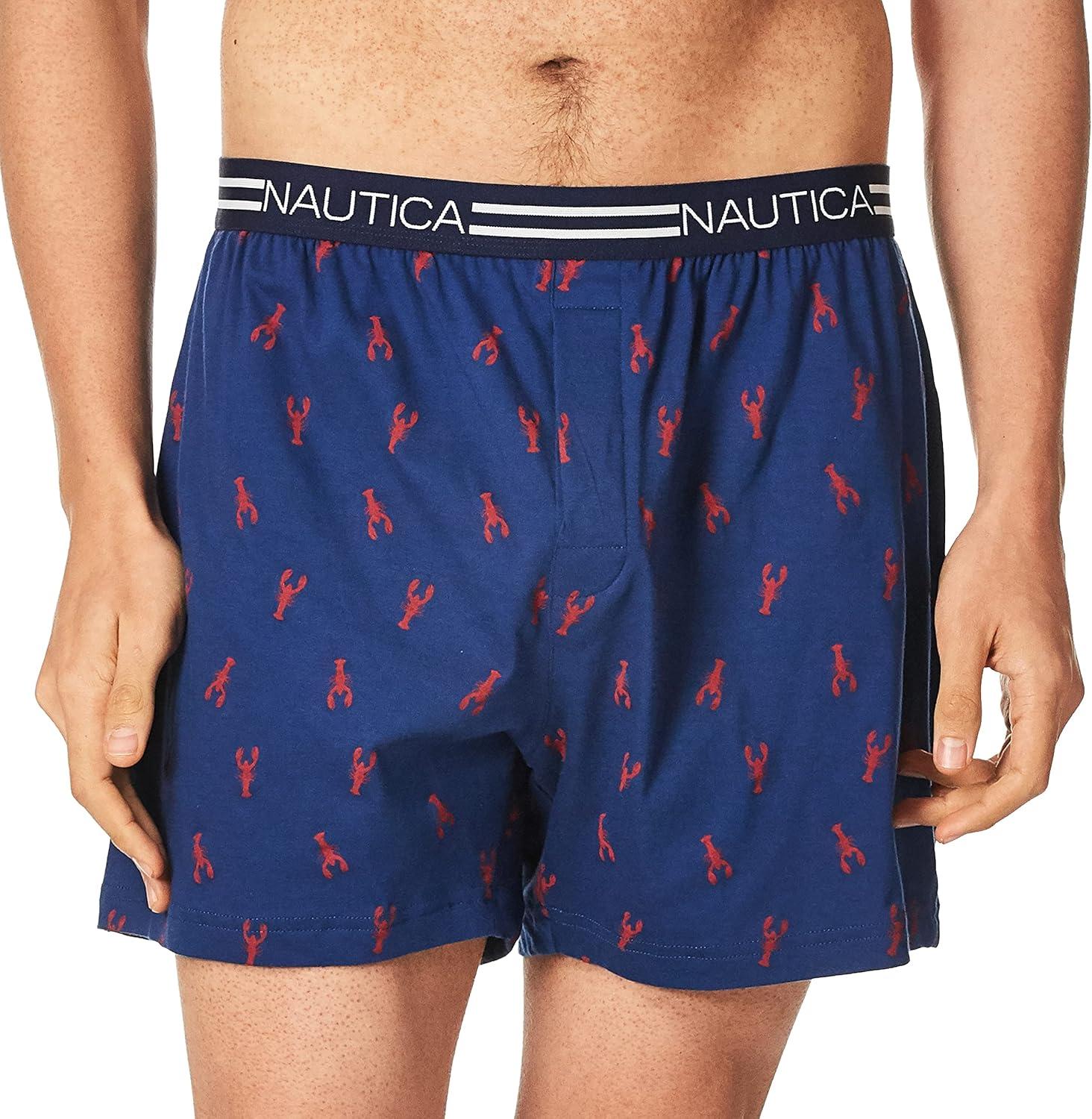 imageNautica mens Classic Cotton Loose Knit BoxerLobsterEstate Blue