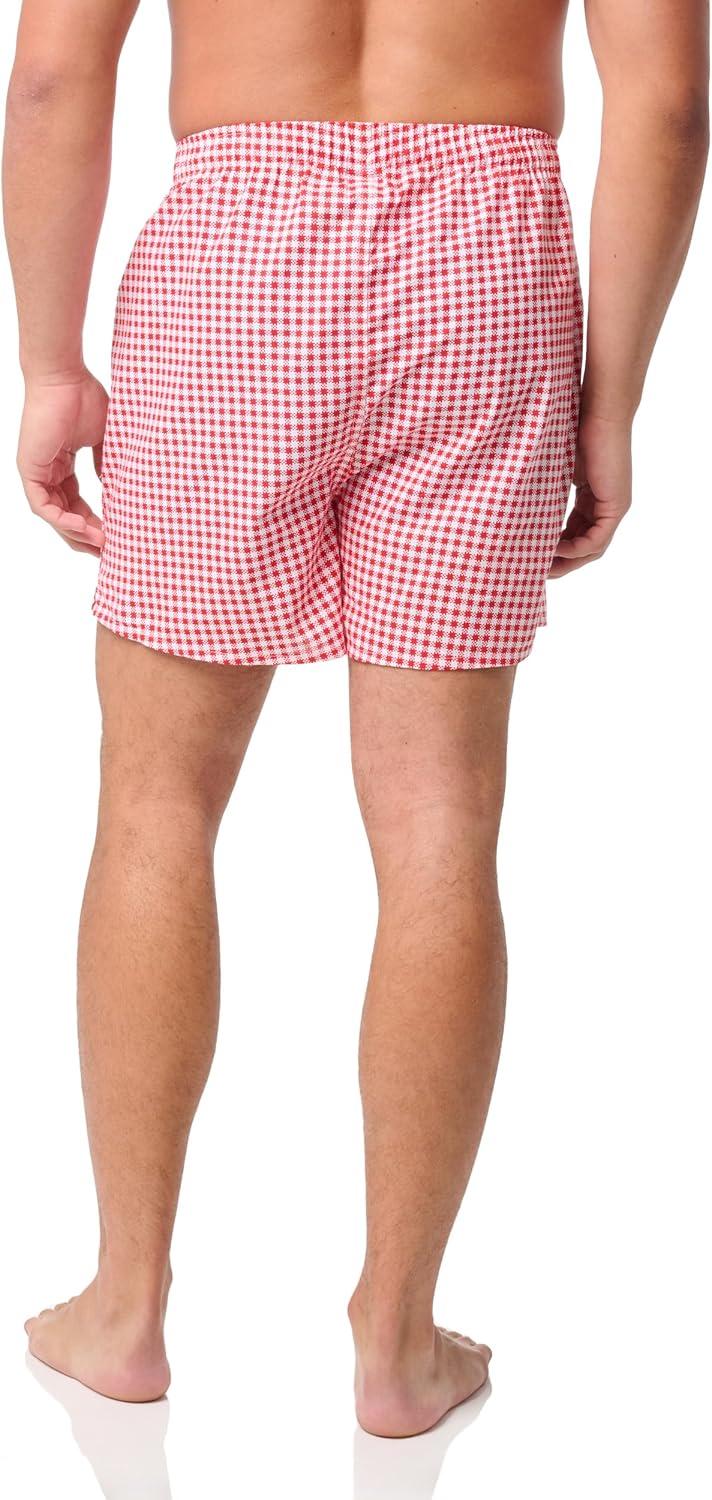 imageNautica mens Cotton Woven 3 Pack BoxersAero BlueGinghamrose CoralLobster Print