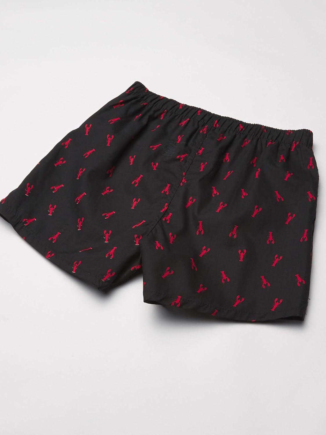 imageNautica mens Cotton Woven 3 Pack BoxersNautica RedPeacoatLobsterblack