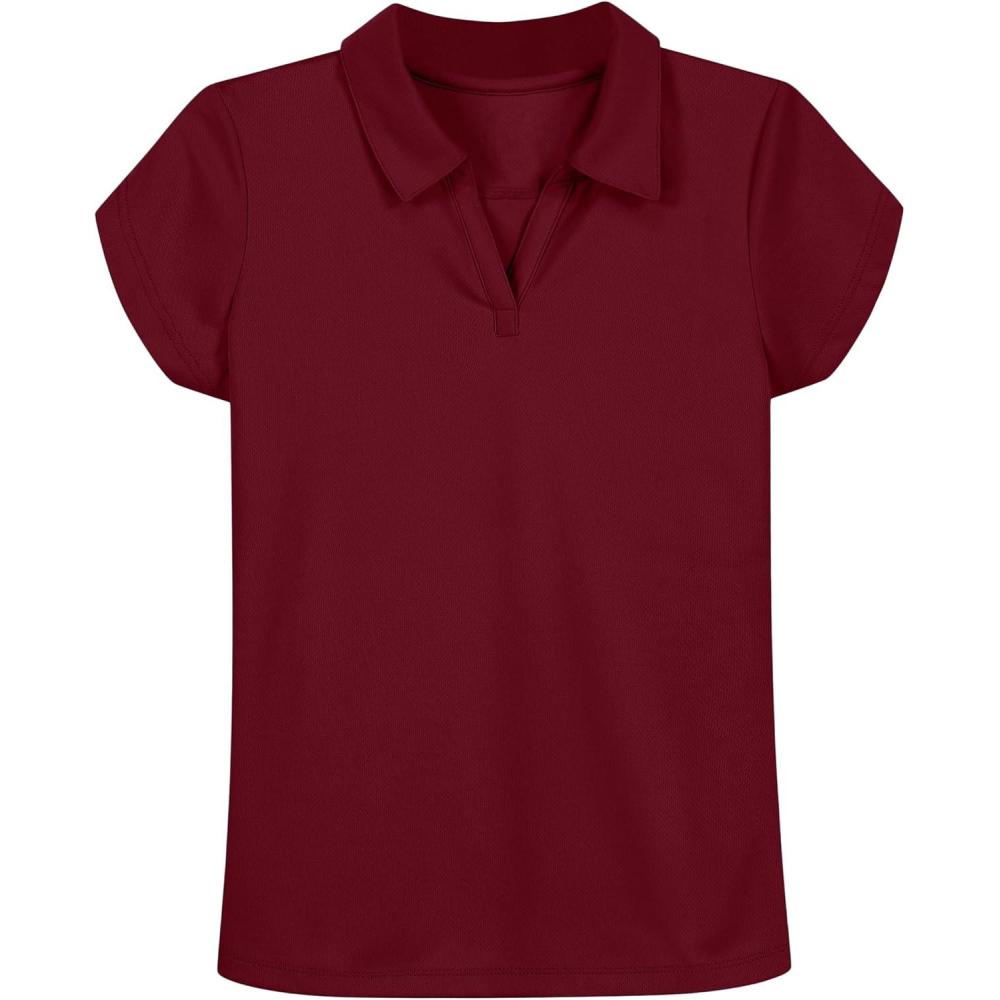 imageNautica Girls Short Sleeve Performance PoloBurgundy