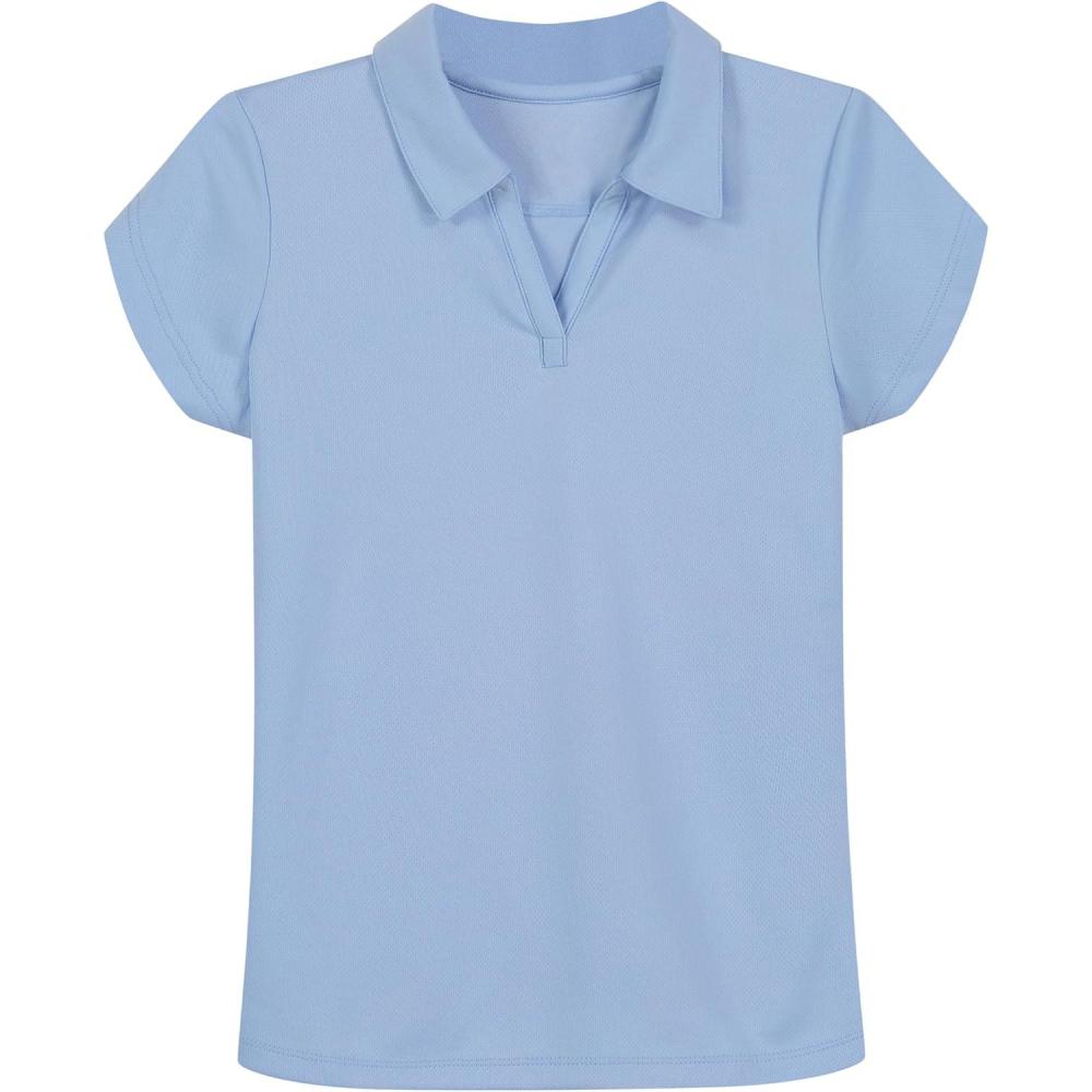 imageNautica Girls Short Sleeve Performance PoloLight Blue