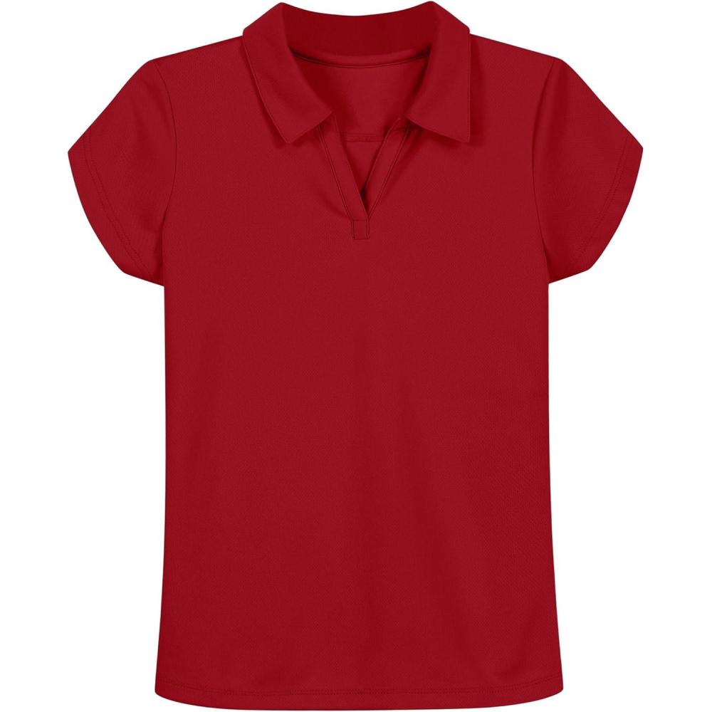 imageNautica Girls Short Sleeve Performance PoloRed