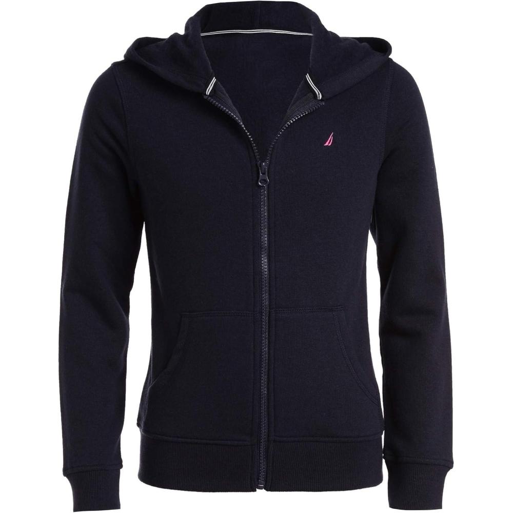 imageNautica girls Fleece Fullzip Hoodie SweatshirtNavy