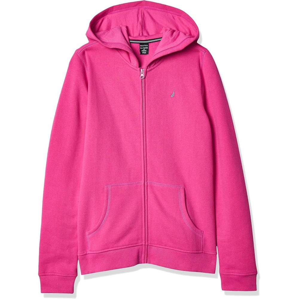 imageNautica girls Fleece Fullzip Hoodie SweatshirtRose