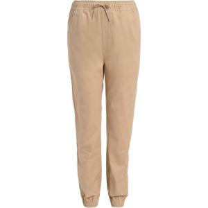 imageNautica Boys School Uniform Jogger Pants Elastic Waistband with Drawstring Closure Stretch Twill FabricEvan Khaki