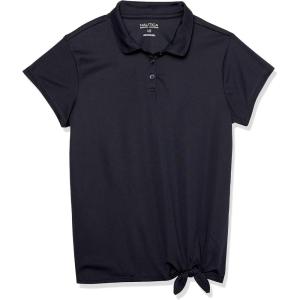 imageNautica Girls Short Sleeve Performance PoloNavyTie Front