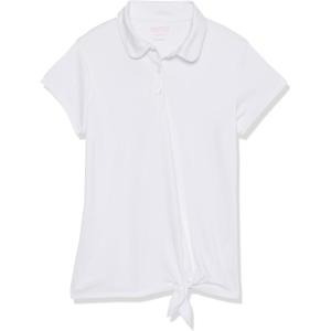 imageNautica Girls Short Sleeve Performance PoloWhiteTie Front