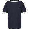 imageNautica boys Short Sleeve Solid Crew Neck Tshirt Soft Comfortable Relaxed FitLegacy Navy Heather