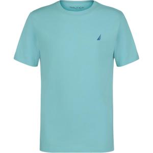 imageNautica boys Short Sleeve Solid Crew Neck Tshirt Soft Comfortable Relaxed FitCeramic
