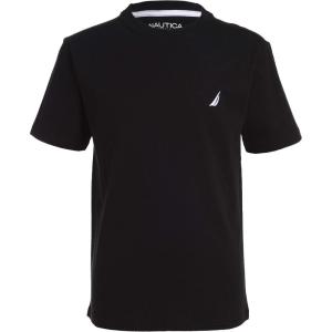 imageNautica boys Short Sleeve Solid Crew Neck Tshirt Soft Comfortable Relaxed FitLegacy Black