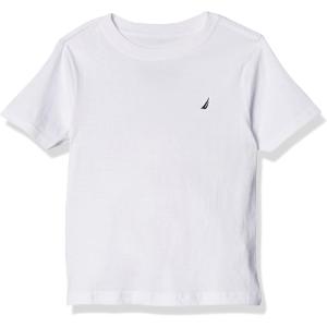 imageNautica boys Short Sleeve Solid Crew Neck Tshirt Soft Comfortable Relaxed FitLegacy White
