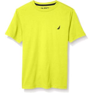 imageNautica boys Short Sleeve Solid Crew Neck Tshirt Soft Comfortable Relaxed FitSulphur Da00