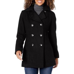 imageNautica Womens Peacoat Wool Blend Double Breasted Winter CoatGray