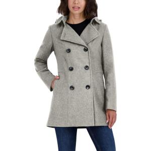 imageNautica Womens Peacoat Wool Blend Double Breasted Winter CoatHeather Grey