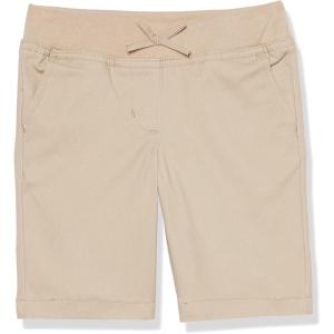 imageNautica Girls School Uniform Bermuda Shorts Pullon Fit Stretchy Material Functional PocketsKhaki Pullon