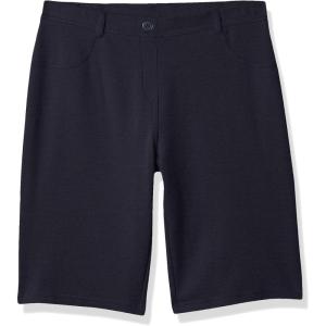 imageNautica Girls School Uniform Bermuda Shorts Pullon Fit Stretchy Material Functional PocketsNavy Knit