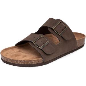 imageNautica Mens EVA Double Buckle Slide Sandals  Adjustable Waterproof SlipOn Comfort Shoes for Casual Wear Beach and PoolsideEspresso