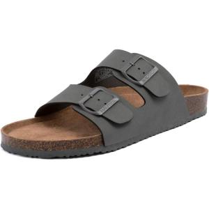 imageNautica Mens EVA Double Buckle Slide Sandals  Adjustable Waterproof SlipOn Comfort Shoes for Casual Wear Beach and PoolsideGrey Monotriun