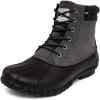 imageNautica Mens Duck Boots Waterproof Shell Insulated Snow ampamp Rain Boot LaceUp Winter Shoe Channing WideMedium WidthCharcoalBlack