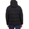 imageNautica Mens Midweight Faux Memory Puffer Jacket Adjustable Hood Insulated Quilted Winter CoatBlack