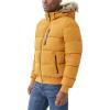 imageNautica Mens Midweight Faux Memory Puffer Jacket Adjustable Hood Insulated Quilted Winter CoatCitrus