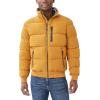 imageNautica Mens Midweight Faux Memory Puffer Jacket Adjustable Hood Insulated Quilted Winter CoatCitrus