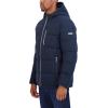 imageNautica Mens Midweight Faux Memory Puffer Jacket Adjustable Hood Insulated Quilted Winter CoatNavy