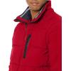 imageNautica Mens Midweight Faux Memory Puffer Jacket Adjustable Hood Insulated Quilted Winter CoatRuby