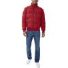 imageNautica Mens Midweight Faux Memory Puffer Jacket Adjustable Hood Insulated Quilted Winter CoatRuby