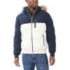 imageNautica Mens Midweight Faux Memory Puffer Jacket Adjustable Hood Insulated Quilted Winter CoatSail
