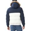 imageNautica Mens Midweight Faux Memory Puffer Jacket Adjustable Hood Insulated Quilted Winter CoatSail