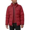 imageNautica Mens Midweight Puffer Jacket with Bib Insert  Fleece Collar Insulated Winter CoatRed