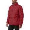 imageNautica Mens Midweight Puffer Jacket with Bib Insert  Fleece Collar Insulated Winter CoatRed