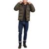 imageNautica Mens Midweight Quilted Faux Memory Puffer Jacket Adjustable Hood Insulated Winter CoatLoden