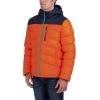 imageNautica Mens Midweight Quilted Faux Memory Puffer Jacket Adjustable Hood Insulated Winter CoatOrange
