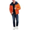 imageNautica Mens Midweight Quilted Faux Memory Puffer Jacket Adjustable Hood Insulated Winter CoatOrange