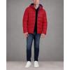 imageNautica Mens Midweight Quilted Faux Memory Puffer Jacket Adjustable Hood Insulated Winter CoatRed