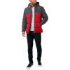 imageNautica Mens Midweight Quilted Faux Memory Puffer Jacket Adjustable Hood Insulated Winter CoatRed Asphalt