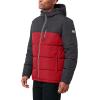 imageNautica Mens Midweight Quilted Faux Memory Puffer Jacket Adjustable Hood Insulated Winter CoatRed Asphalt
