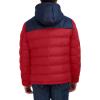 imageNautica Mens Midweight Quilted Faux Memory Puffer Jacket Adjustable Hood Insulated Winter CoatRednavy