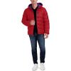 imageNautica Mens Midweight Quilted Faux Memory Puffer Jacket Adjustable Hood Insulated Winter CoatRednavy