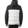 imageNautica Mens Midweight Quilted Faux Memory Puffer Jacket Adjustable Hood Insulated Winter CoatWhiteBlack