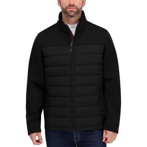 imageNautica Mens 100 Percent Polyester Open Bottom with Knit Trim Inside CollarBlack