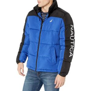 imageNautica Mens 100 Percent Polyester Open Bottom with Knit Trim Inside CollarMidnight