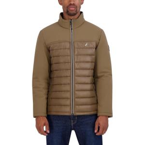 imageNautica Mens 100 Percent Polyester Open Bottom with Knit Trim Inside CollarOtter