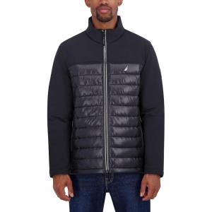 imageNautica Mens 100 Percent Polyester Open Bottom with Knit Trim Inside CollarPitch