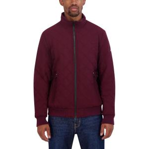 imageNautica Mens Lightweight Quilted Bomber Jacket  Mechanical Stretch Wind ampamp WaterResistantBurg