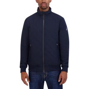 imageNautica Mens Lightweight Quilted Bomber Jacket  Mechanical Stretch Wind ampamp WaterResistantNavy