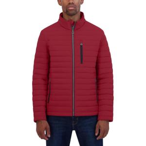 imageNautica Mens Lightweight Quilted Puffer Jacket  Full Zip Transitional OuterwearRio Red